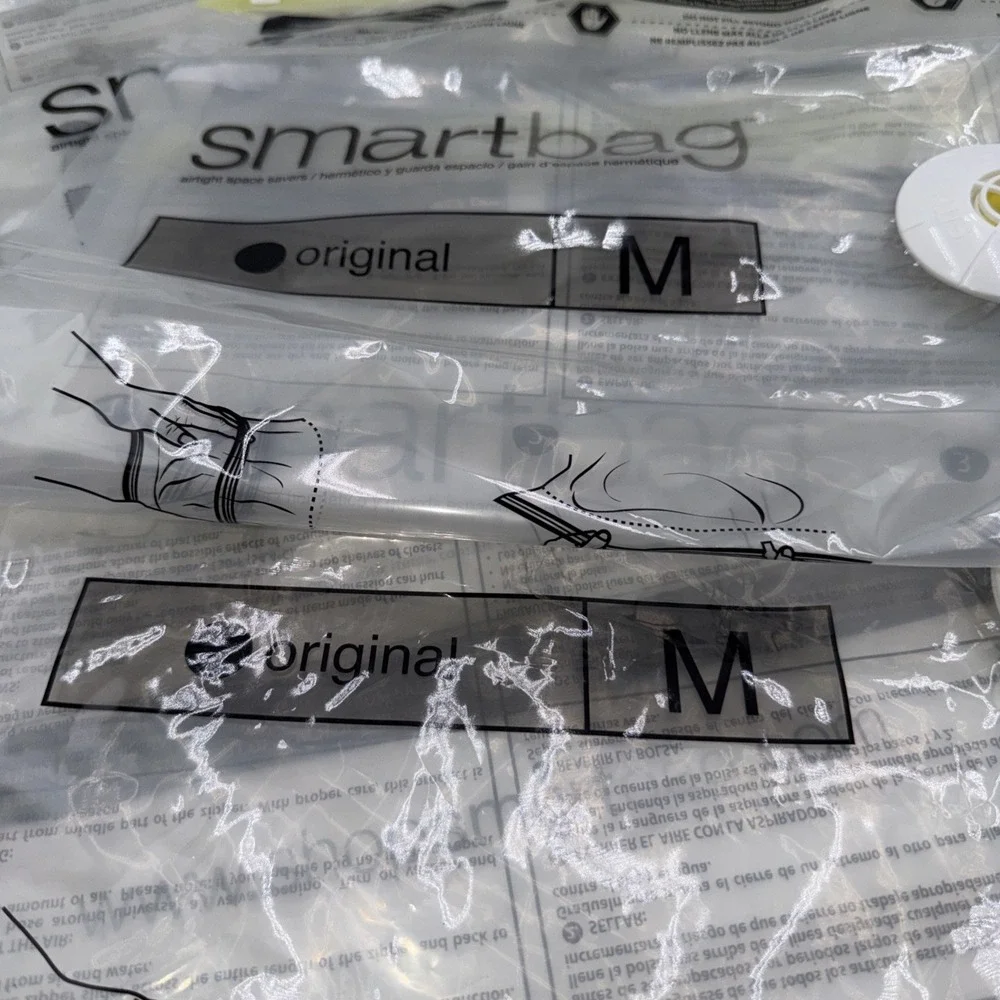 Smartbag Lot Of 5 Travel Airtight Space Saver Bags 1-XL 2-Medium 2-Large NEW